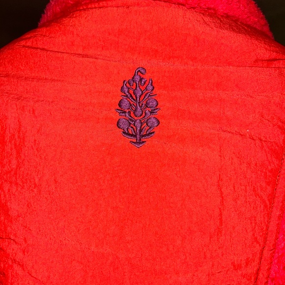 Free People Plush Red Women's Sherpa Vest with ties on side- Oversized - Picture 5 of 5